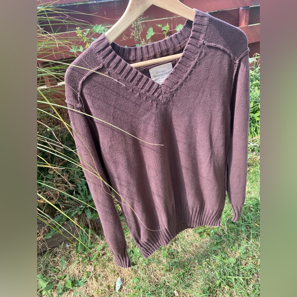 natural reflections seamed brown sweater